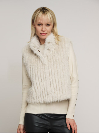 Dava Faux Fur Gilet - Birch (Rino & Pelle)